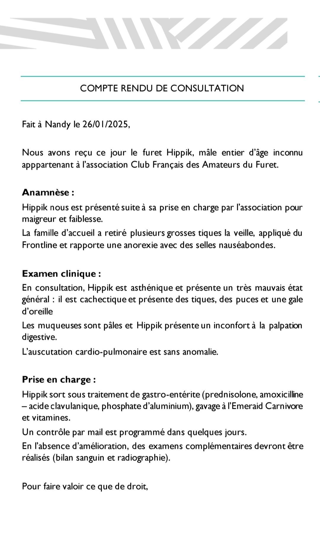 Compte rendu - Première consultation