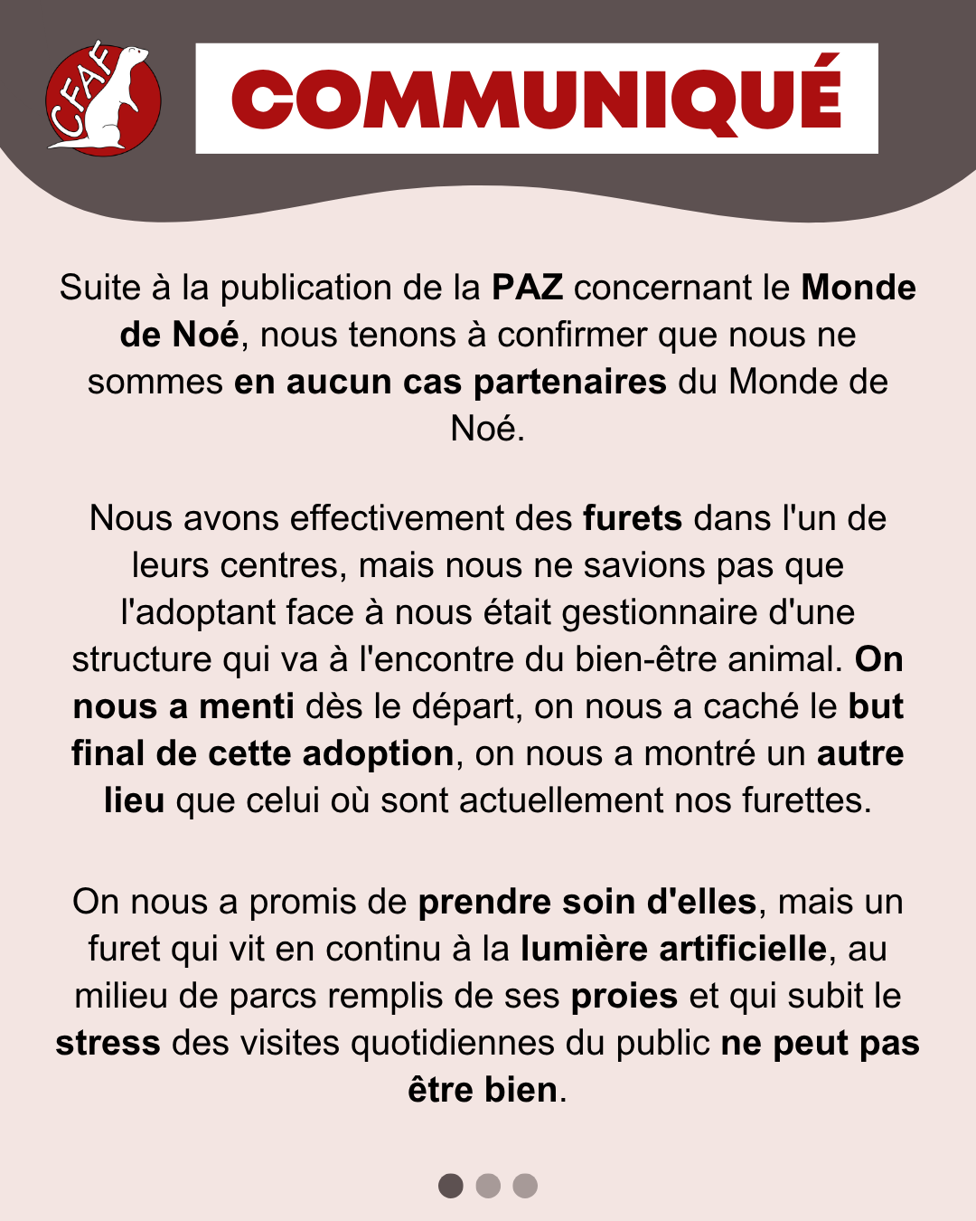 Communiqué du CFAF, page 1 sur 3